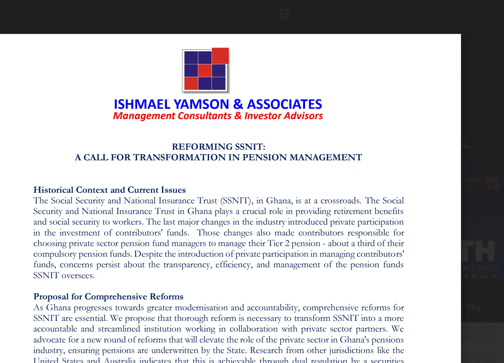 Reforming SSNIT: A Call for Transformation in Pension Management Thumbnail